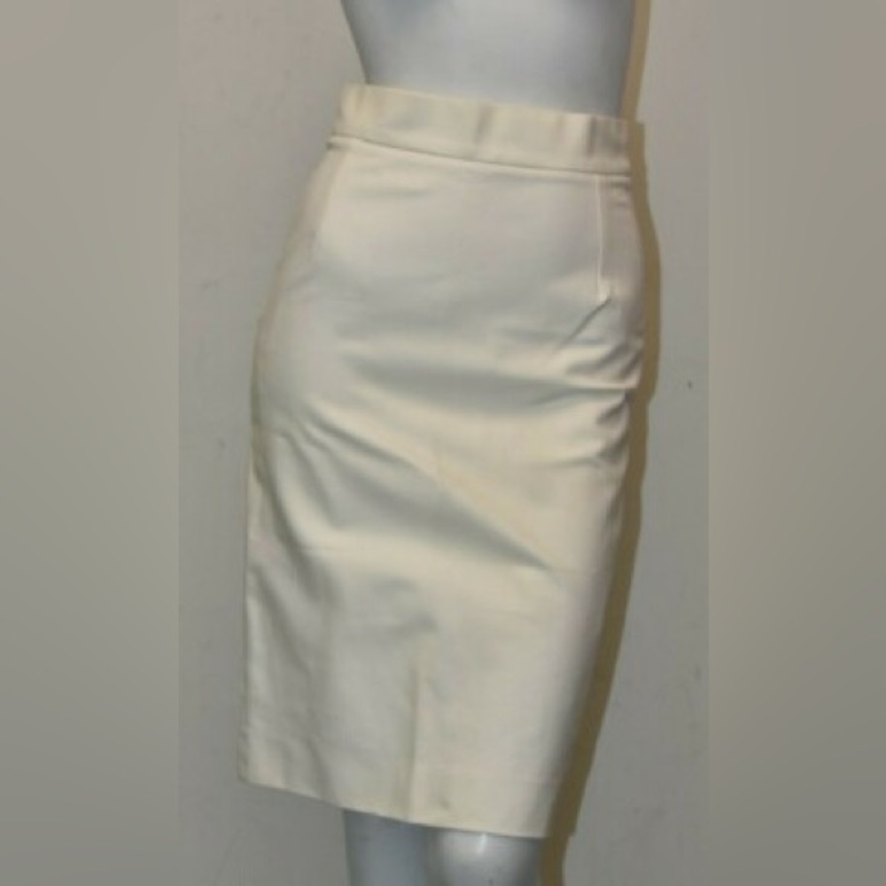 Oscar de la Renta Cream Pencil Skirt